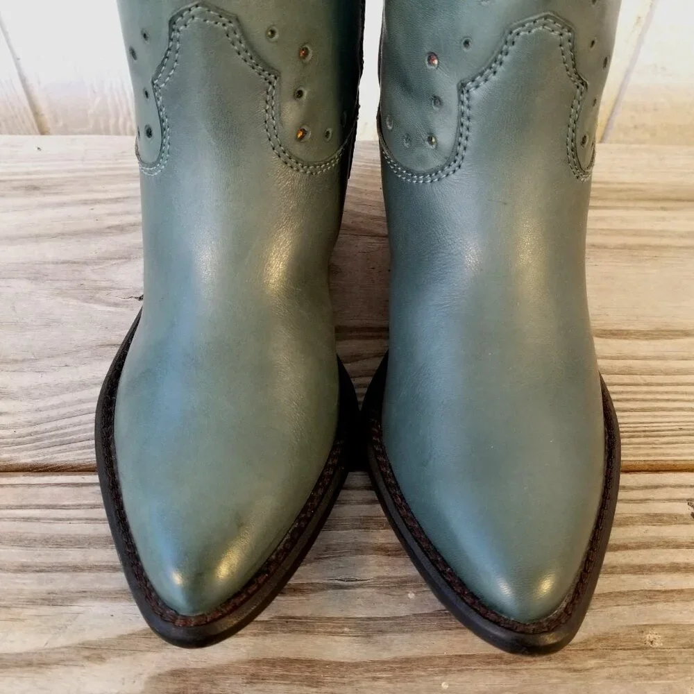 Lucky Brand Ltd Ed Chantel X Womens Dark Teal Leather Bootie 7.5 M
